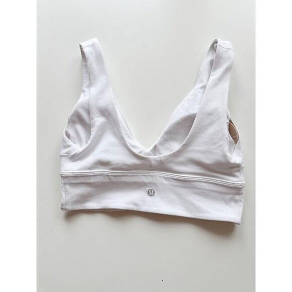 Lot of 2 LULULEMON Align V-Neck Washed Mauve White Long Line Sports Bras, Size 6 - Picture 12 of 16